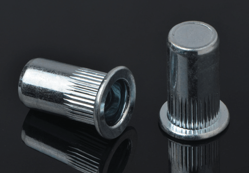 Testa piatta in acciaio Knurled Body Rivet dado TIPO CHIUSO