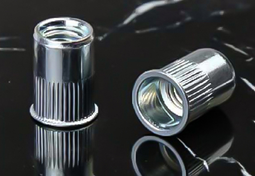 Steel UK Standard Riduci Testa Knurled Body Rivet Dado Open Tipo